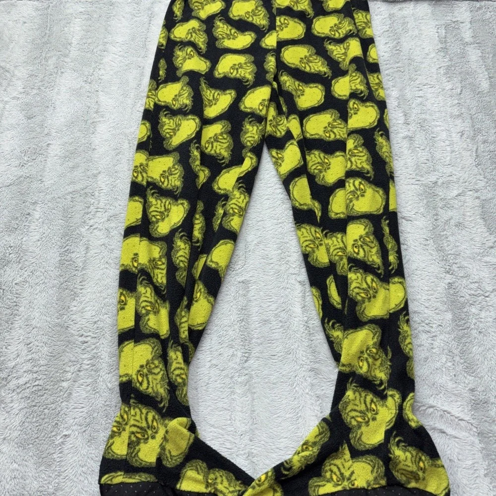Dr. Seuss the grinch footed pajama pants Lg